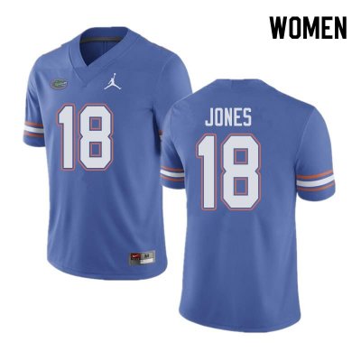 Women's Florida Gators #18 Jalon Jones NCAA Jordan Brand Blue Authentic Stitched College Football Jersey NAW2062AF